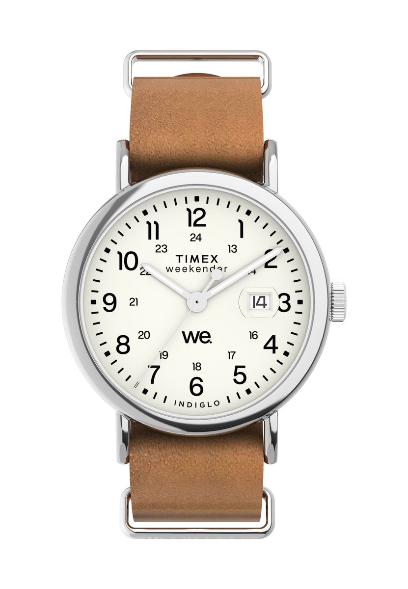 Timex Weekender Kwarts Analoog Horloge Bruin Case: 100% Low Lead Brass | Armband: 100% Leather 40 TW2W86800AJ, TW2W86900AJ, TW2W87000AJ
