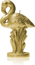 Geel goud gelakte Candellana figuurkaars, design: Flamingo  Hoogte 18 cm (24 uur)
