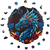 Milliwood - PH714 Houten Puzzel Draak | 3D Puzzels bouwpakket | Hobby Speelgoed voor kinderen & volwassenen | Wanddecoratie Woonkamer | 206 stukjes Ø32cm | In luxe geschenkdoos