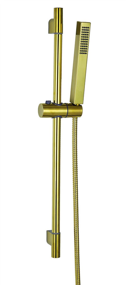 Doucheset met stang, handgreep en slang 150 cm, goudkleurig