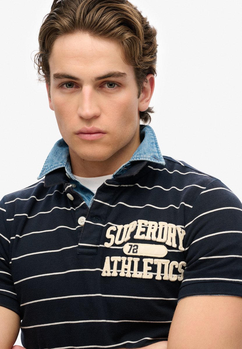 Superdry Vintage Athletic Korte Mouw Poloshirt L Man Marineblauw