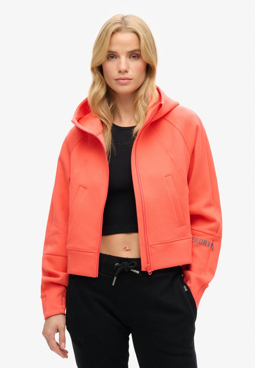 Superdry Sport Tech Relaxed hoodie met rits Dames Hoodies Koraal