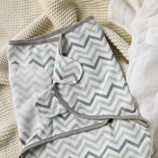 Pucksack voor baby's inbakerdoek voor pasgeborenen slaapzak voor peuters set van 3 luiers 100% biologisch katoen (groen) - 0-3 maanden — afbeelding 2