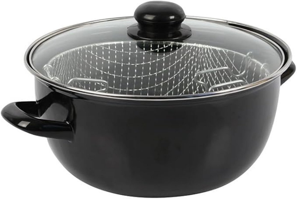 Zylo® Frituurpan Inductie - Frituurpan - Frituurmandje - Zwart - 20cm x 20cm x 12cm