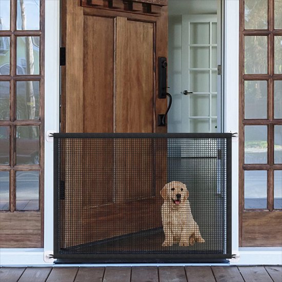 SNQ Huisdierhek - Draagbare Veiligheidspoort Voor Baby'S En Puppy'S Voor Trappen En Deuren - 110 Cm * 72 Cm - Opvouwbaar Isolatienet Voor Honden - Veiligheidshek Voor Katten En Honden