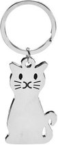 Fako Bijoux® - Porte-clés Chat / Chaton - Couleur Argent