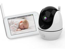 EP-1080P28 – Baby Monitor met Camera – 4.3” LCD Scherm – 2-Way Talk – Nachtzicht – Temperatuursensor – 355° PTZ – 8 Lullabies – 300m Bereik