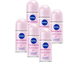 NIVEA Pearl & Beauty Deodorant Roller - Anti-transpirant - 72u Bescherming - Voordeelverpakking 6x 50 ml