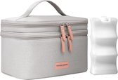Vulpes Goods® Babycare - Luxe Koeltas met Koelelement - Voor Onderweg - Kolftas - Moedermelk tot 12 uur Koel - Koeltas Kolf - Koeltas Moedermelk - Bewaartas Babyvoeding - Premium Grey