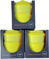 VENTE ! Lot de 3 tasses à café jaunes 250 ml, SUPER abordables