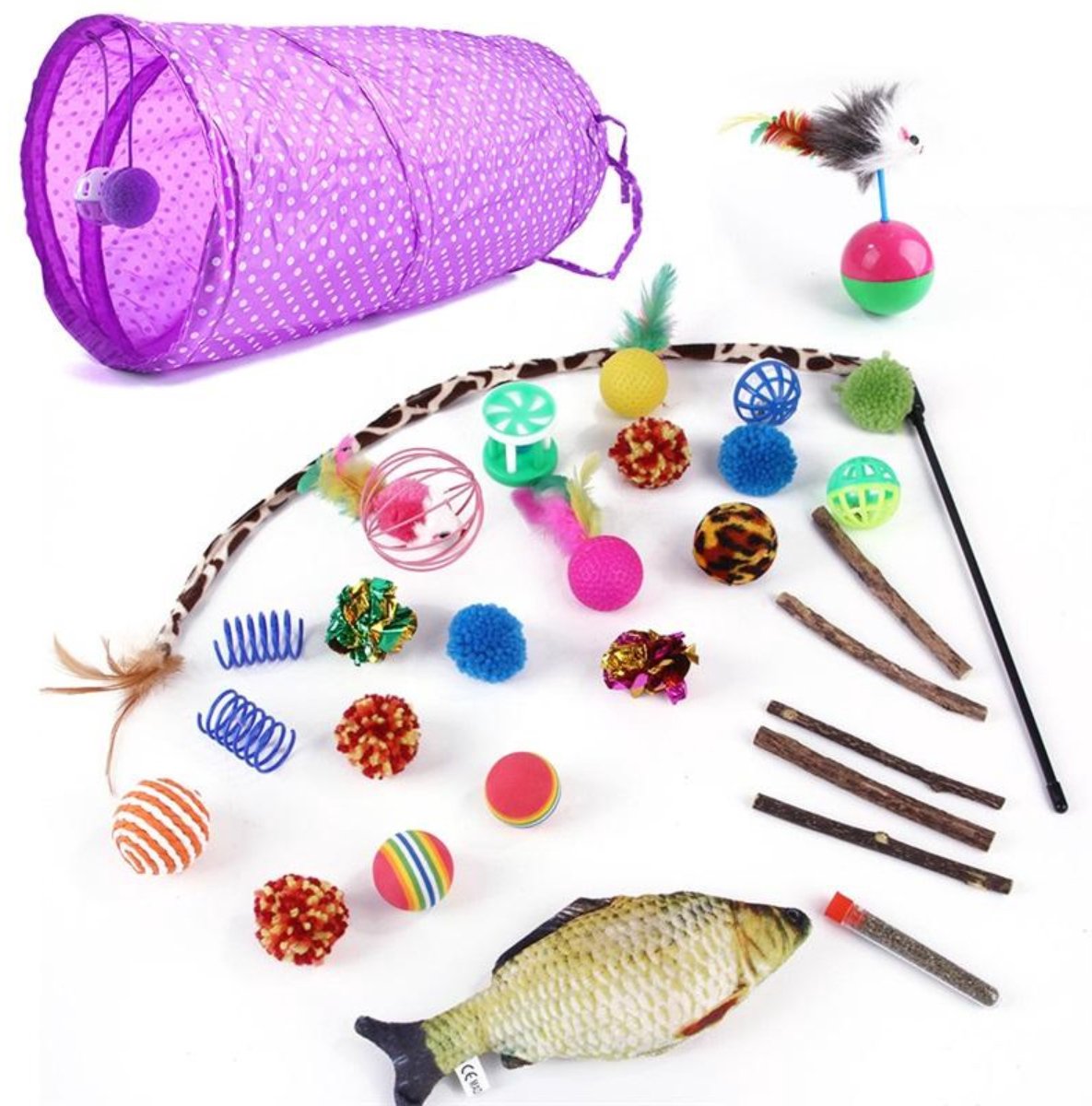 Nuvona kattenspeelgoed - XL Kattenspeeltjes set - 30 stuks