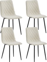 Colenis® - Chaise de salle à manger Elise - Lot de 4 - Beige - Tissu Fabb - Industriel