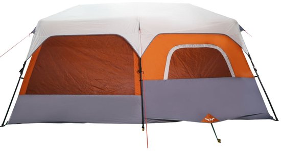 vidaXL - Tent - 9-persoons - waterdicht - met - LED - lichtgrijs - en - oranje van Vidaxl — afbeelding 4
