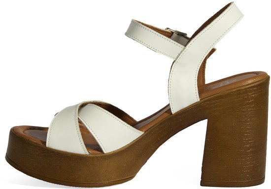 DESA Sandalen Leer Wit Vrouwen Schoenpunt: Nez ouvert Maat: 39 EU