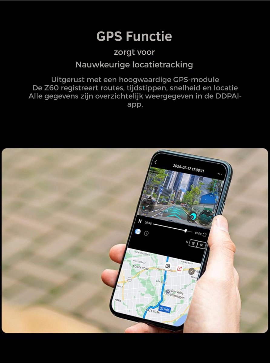 4K Ultra HD Dashcam Auto Voor en Achter Camera - GPS - 3 Inch Beeldscherm - DDPAI Z60 – foto 6