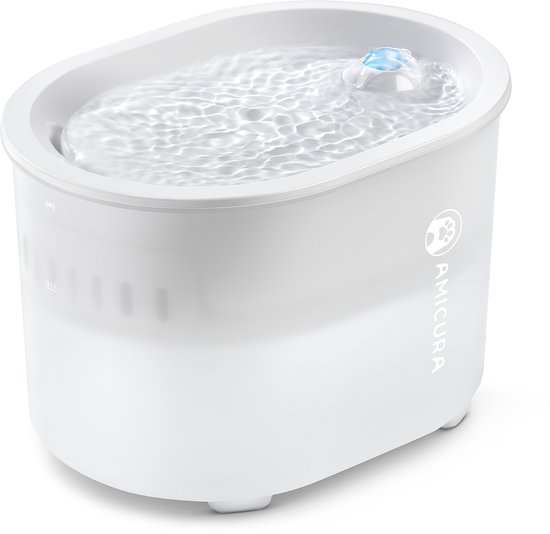 Amicura A3-Drinkfontein voor huisdieren -Waterfontein voor Katten en Honden-2L-Antibacteriële watertank-Slimme draadloze automatische waterdispenser voor huisdieren-Magnetisch filterelement-Dieren Drinkbak