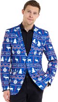 OppoSuits Men's Blue Christmas Nordic Blazer - Kerst jasje - Verkleedkleding - XMAS - Fout Kerstpak - Maat EU 52