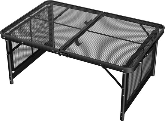 Aufun draagbare campingtafel, inklapbare multifunctionele tafel 90 x 60 x 39 cm, 2-voudig in hoogte verstelbaar, grilltafel met metalen roosterblad, opvouwbare tuintafel, bijzettafel voor strand en picknick van Aufun — afbeelding 5