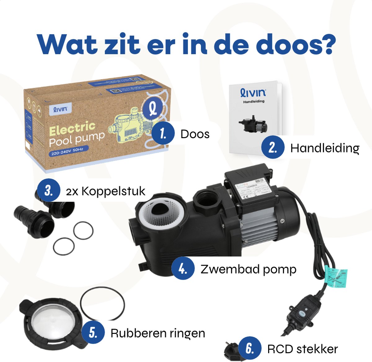 LIVIN' Zwembad filterpomp 10M3 - Zwembadpompen - Zwembadpomp - Zwembad Filterpomp - Zelfaanzuigend - Geschikt voor Intex en Bestway - 10m3 per uur - Geluidsloos - Zwart – foto 7