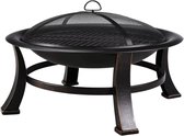Bol.com Vuurkorf open haard - 76cm - Voor buiten - Vuurschaal met vonkenschaar - BBQ Grill aanbieding