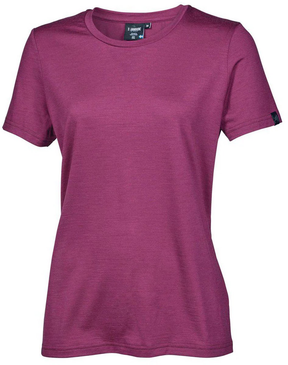 Ivanhoe t-shirt UW Cilla Lilac Rose voor dames 100% merino wol Roze