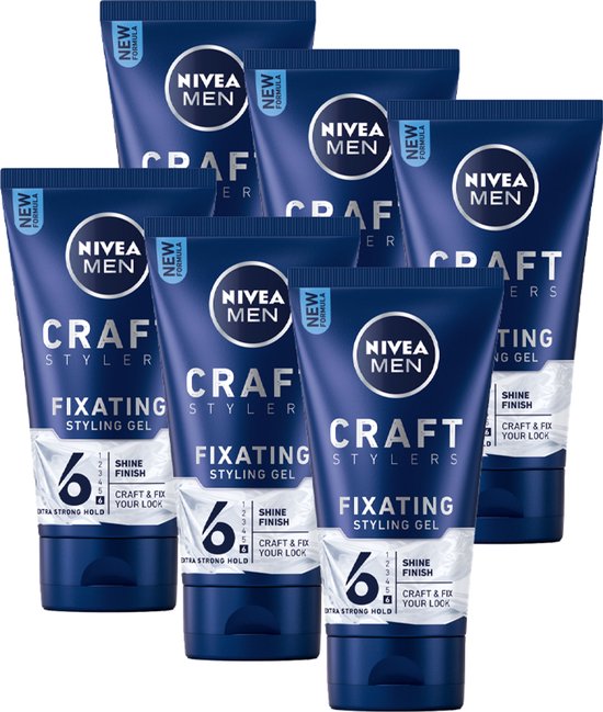 Zes tubes Nivea Men Craft Stylers Fixating Styling Gel.