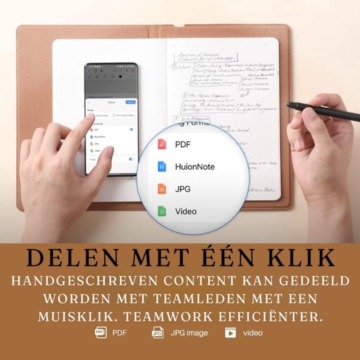 Luxe Digitaal Notitieblok – Remarkable – Writing Tablet met Bluetooth – Led Scherm – Inclusief Pen – Complete Set – Multifcuntioneel – Bruin — cadeau in Elektronica - foto 6