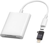 Nuvance SD Kaart Lezer - SD Kaartlezer USB C - Card Reader - Incl. 8-Pin Converter - Geheugenkaartlezer Micro SD
