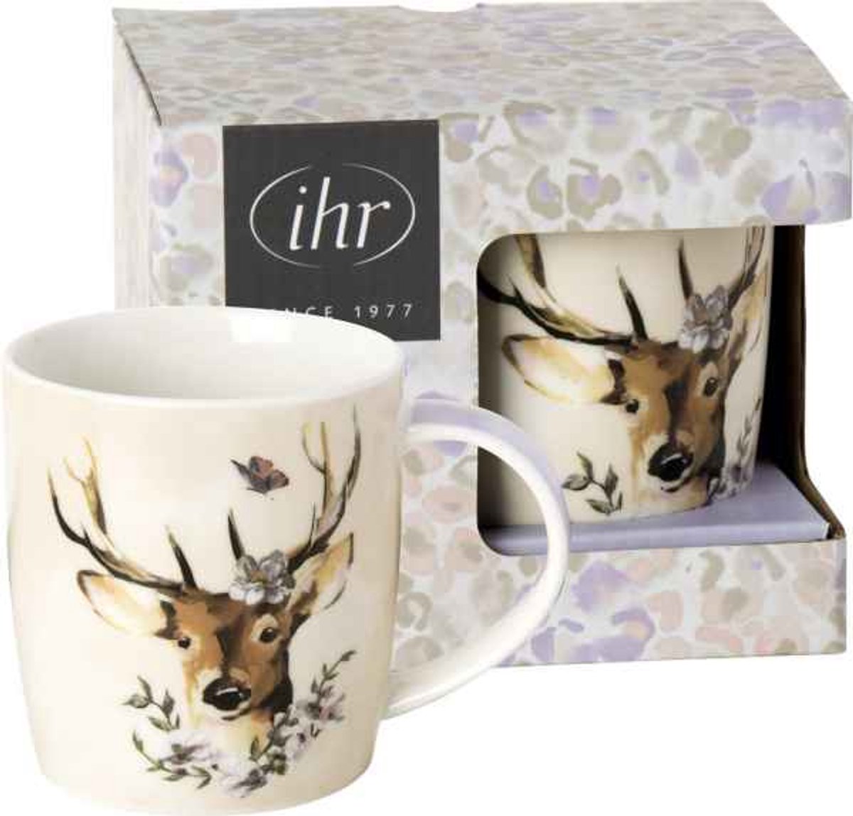 IHR mok in geschenkverpakking met afbeelding van Hert