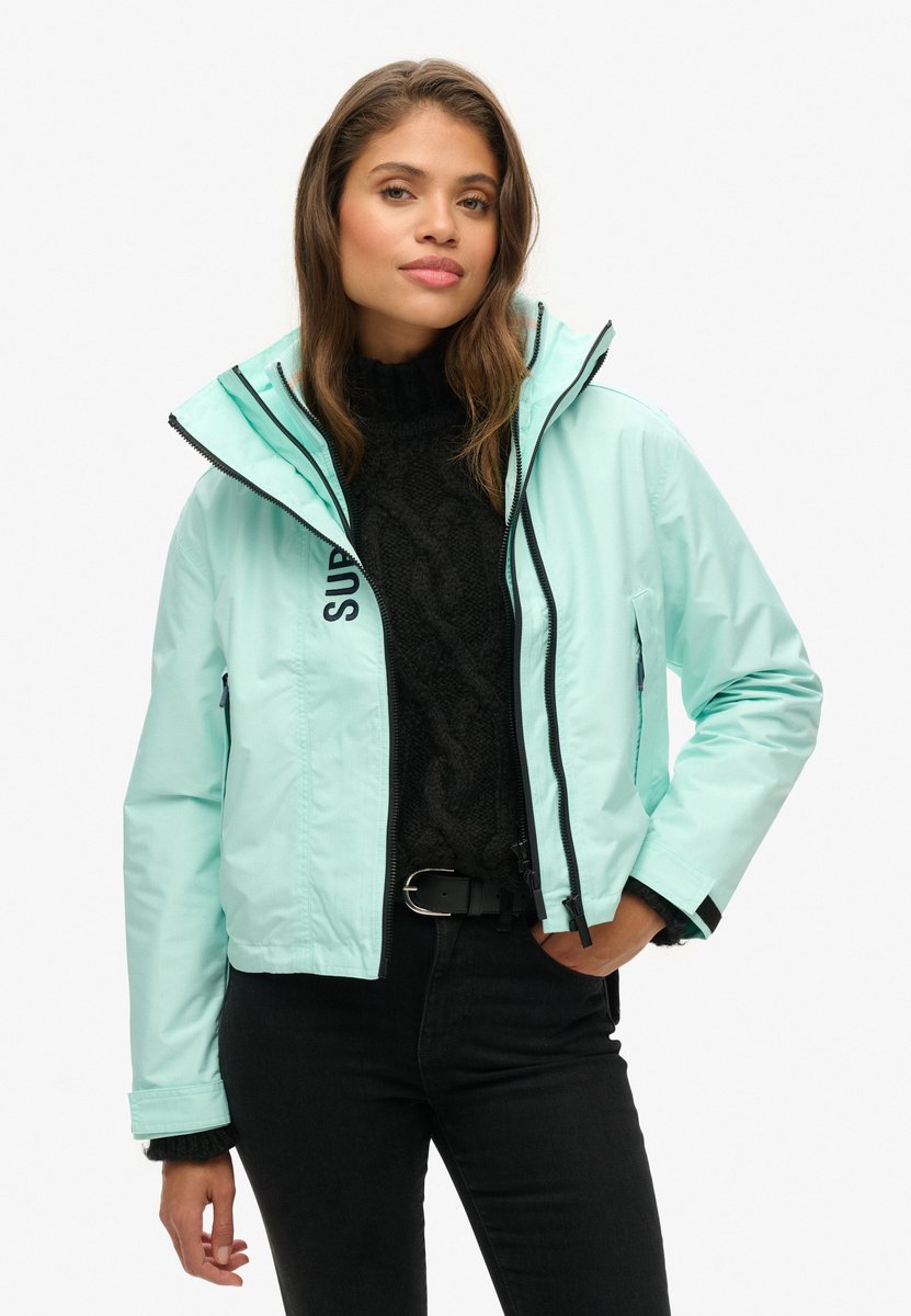 Superdry SD Windbreaker jas met capuchon en borduursel Dames Blauw