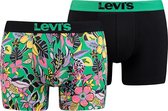 Levis - Heren 2-Pack Wiggly Flower Brief Boxershorts Zwart Multi - XL