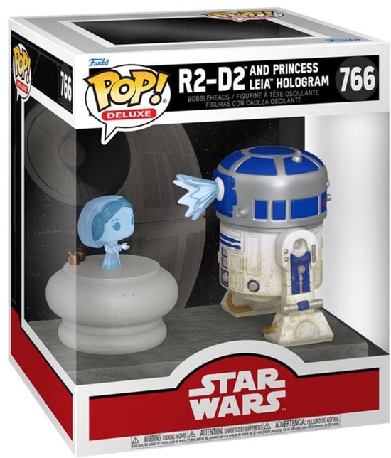 Star Wars R2-D2 and Princess Leia Hologram (Pop! Deluxe) vinylfiguur 766 Unisex Funko Pop! - Neutraal - Standard