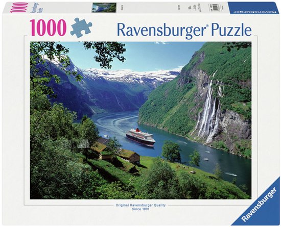 Ravensburger puzzel landschap Noors Fjord - 1000 stukjes legpuzzel.