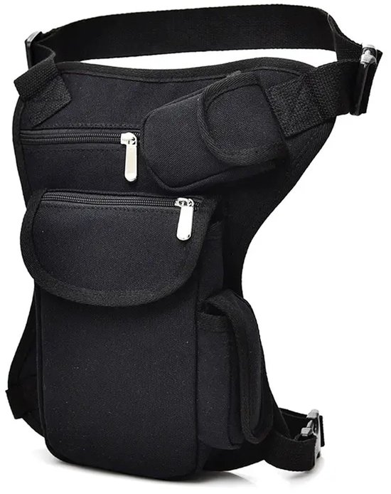 Sacoche de jambe Zwart de haute qualité - Matériau durable - Accès facile - Réglable - Sacoche de jambe moto - Sac banane moto - Sac de jambe - 22 cm x 36 cm