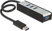 Hub USB DeLOCK avec 4 ports - USB3.0 - alimenté par bus / noir - 0,30 mètre