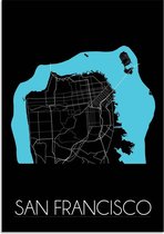 DesignClaud San Francisco Plattegrond poster A4 poster (21x29,7cm)