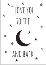 DesignClaud I Love You To The Moon And Back A3 + Fotolijst zwart