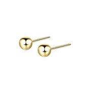 Stainless Steel Oorstekers 4mm – Hypoallergeen, Verkleurt Niet & Tijdloos Design – Geschikt voor Gevoelige Huid – Unisex Sieraden - Goudkleurige kleine bolletjes oorbellen -