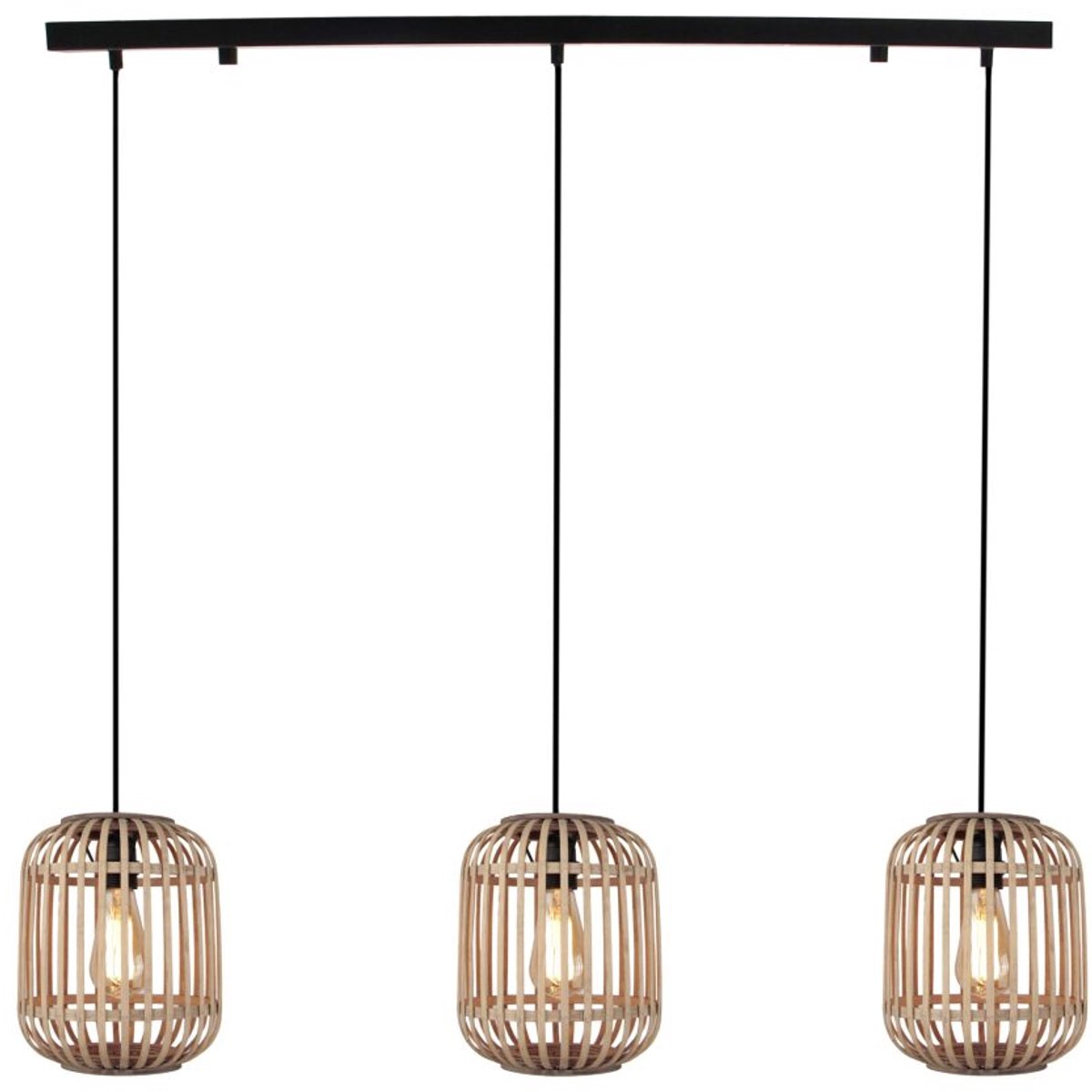 Various Woven Hanglamp - 3 lichts - Beige/ Natur - Natuurlijk & stijlvol design voor boven de eettafel