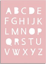 DesignClaud ABC Roze Kinderkamer poster - Alfabet A4 poster (21x29,7cm)