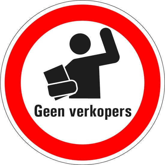 Geen verkopers sticker 150 mm