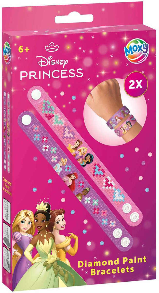 Disney Princess Diamond Paint Armbanden maken - Moxy knutselset sieraden - creatief speelgoed meisjes vanaf 6 jaar diamond painting