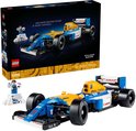 LEGO doos en blauwe, witte en gele Williams FW14B Formule 1 auto met "Canon", "Goodyear" en "Elf" logo's.