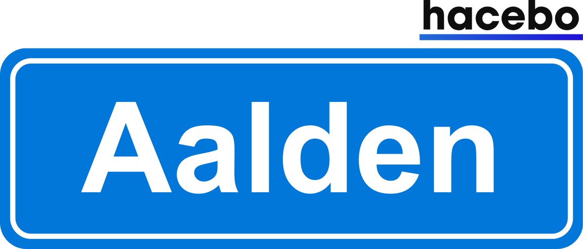 Hacebo - Plaatsnaam Sticker - 29x10 CM - Aalden sticker - Verkeersborden sticker - grappige cadeaus - Aalden