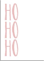 DesignClaud Kerstposter Ho ho ho - Kerstdecoratie Roze A3 poster (29,7x42 cm)