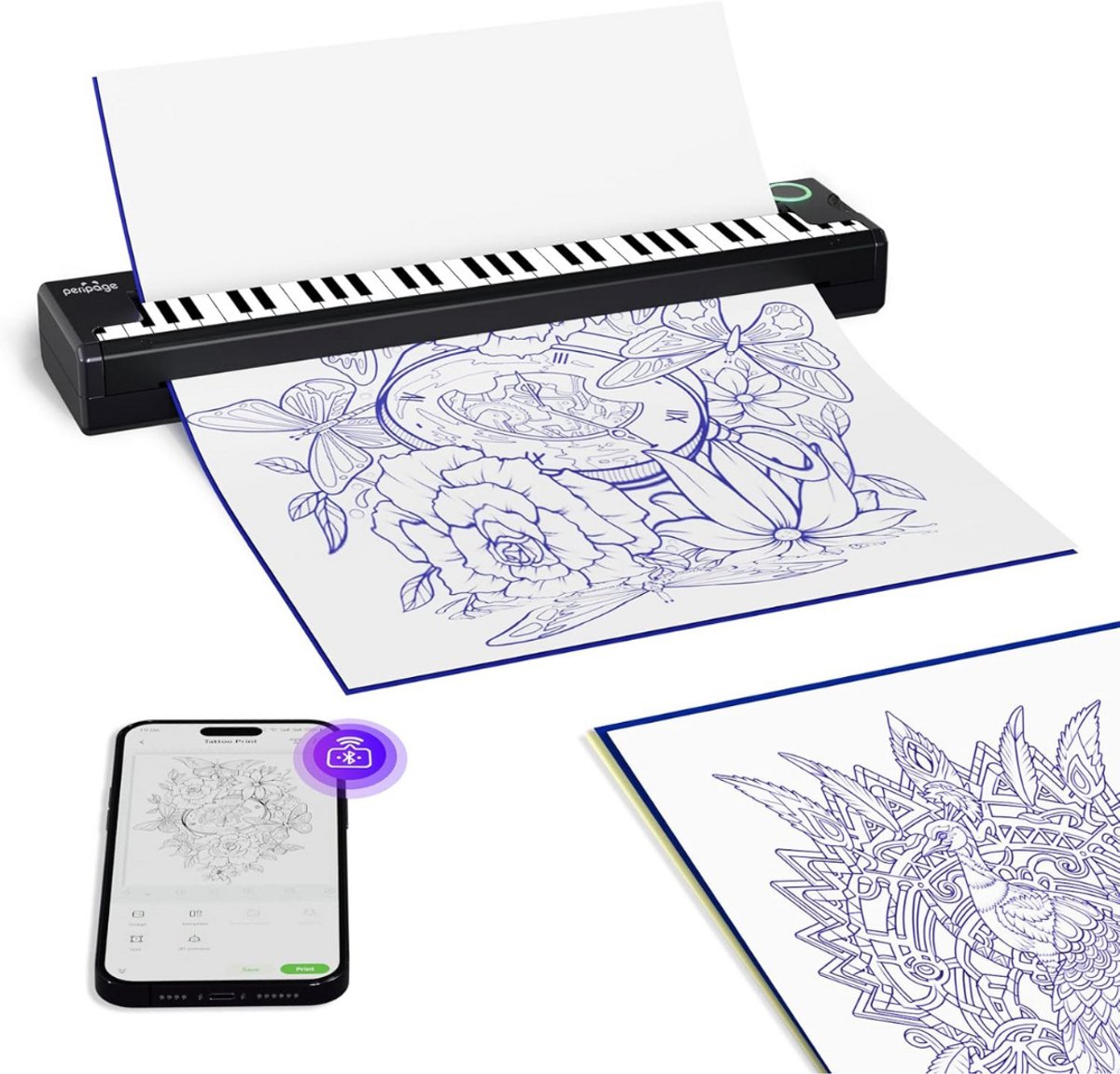 DD® Tattoo Stencil Printer - Thermische Printer - Tattoo Printer - 29x8x6cm - Zwart