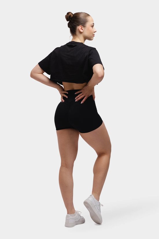 Breaking Limits Sport Short Dames - High Waist - Bum Scrunch - Zweetafvoerend - Squatproof - Zwart - Maat L van Merkloos — afbeelding 5