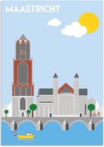 DesignClaud Maastricht - Oude brug - Sint Janskerk - Interieur poster A4 + Fotolijst wit