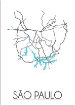 DesignClaud Sao Paulo Plattegrond poster A3 + Fotolijst wit