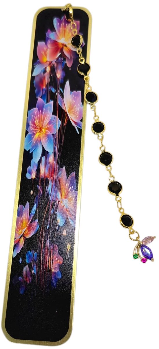 Elegante Lotus Boekenlegger met Kristallen Bedel - trendy nu - Een Stijlvolle Leeservaring